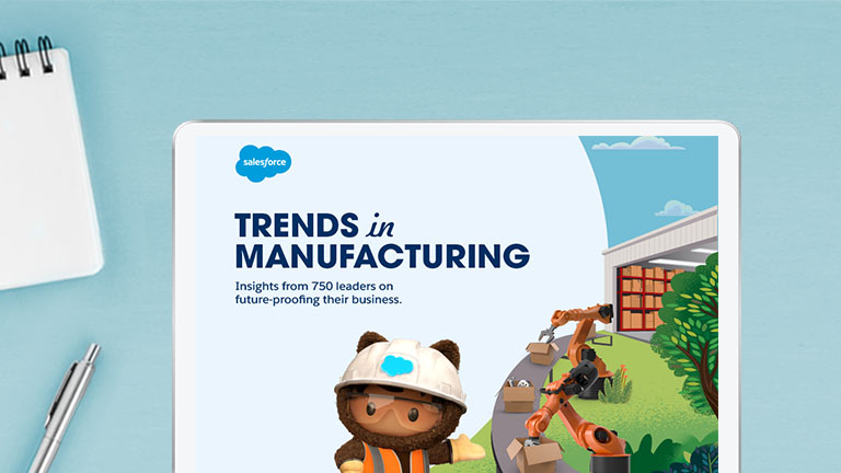 Astro with the cover of the Trends in Manufacturing Report.