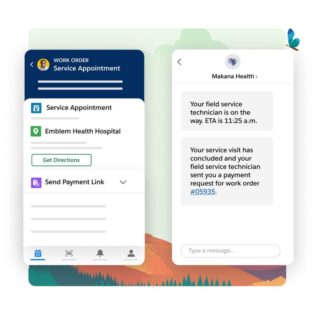 Smartphone SMS screen with message from Alpine group