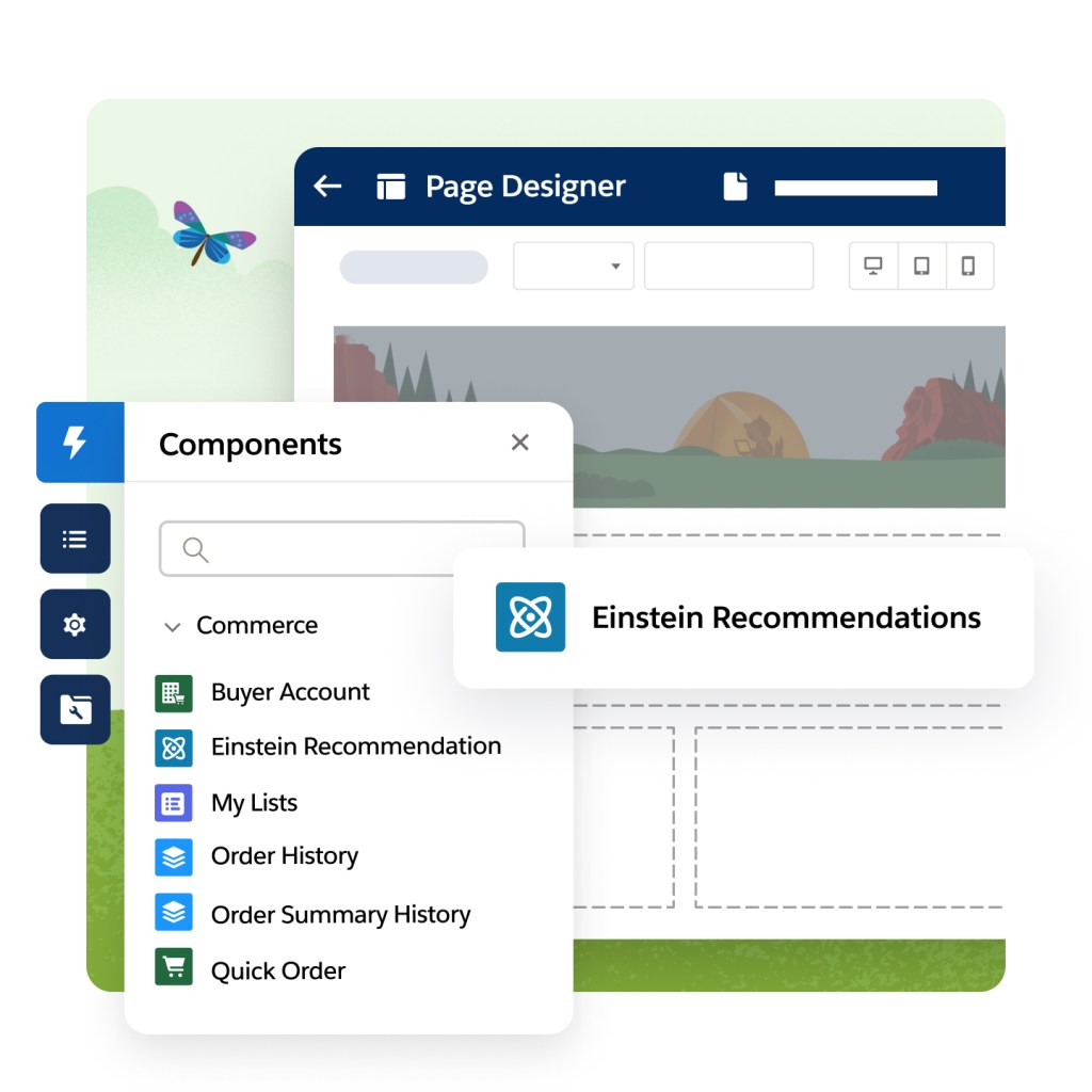 Page Designer screen with the Components window popping out.