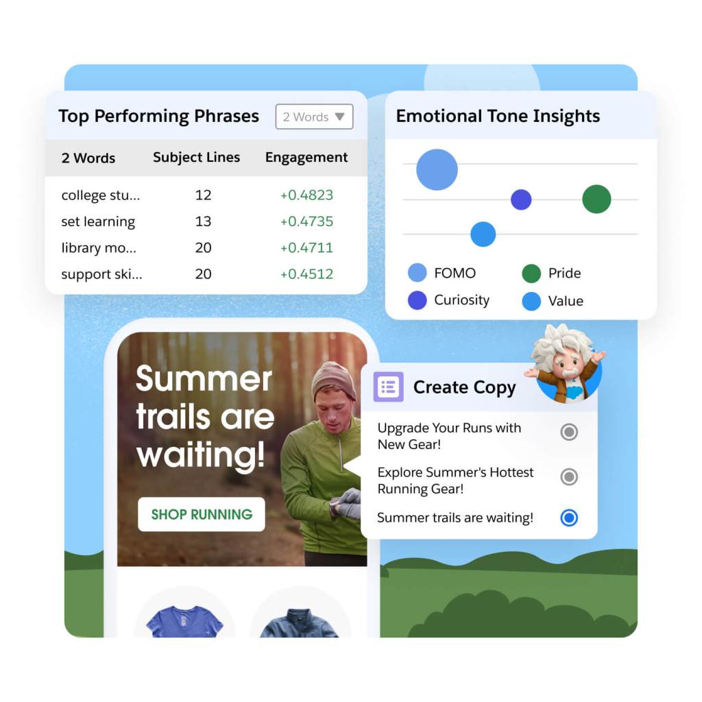 Image of a content creation dashboard. 