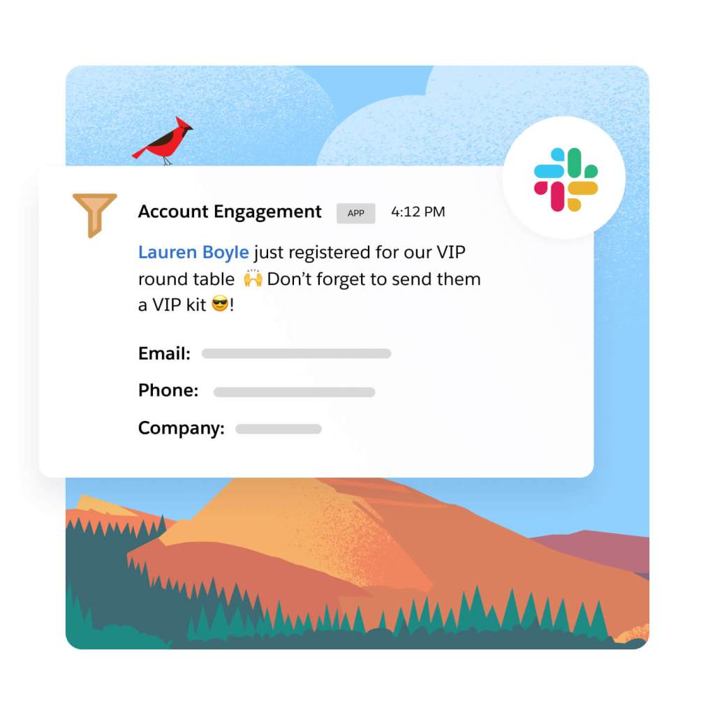 Slack alert of prospect's buying behavior. 