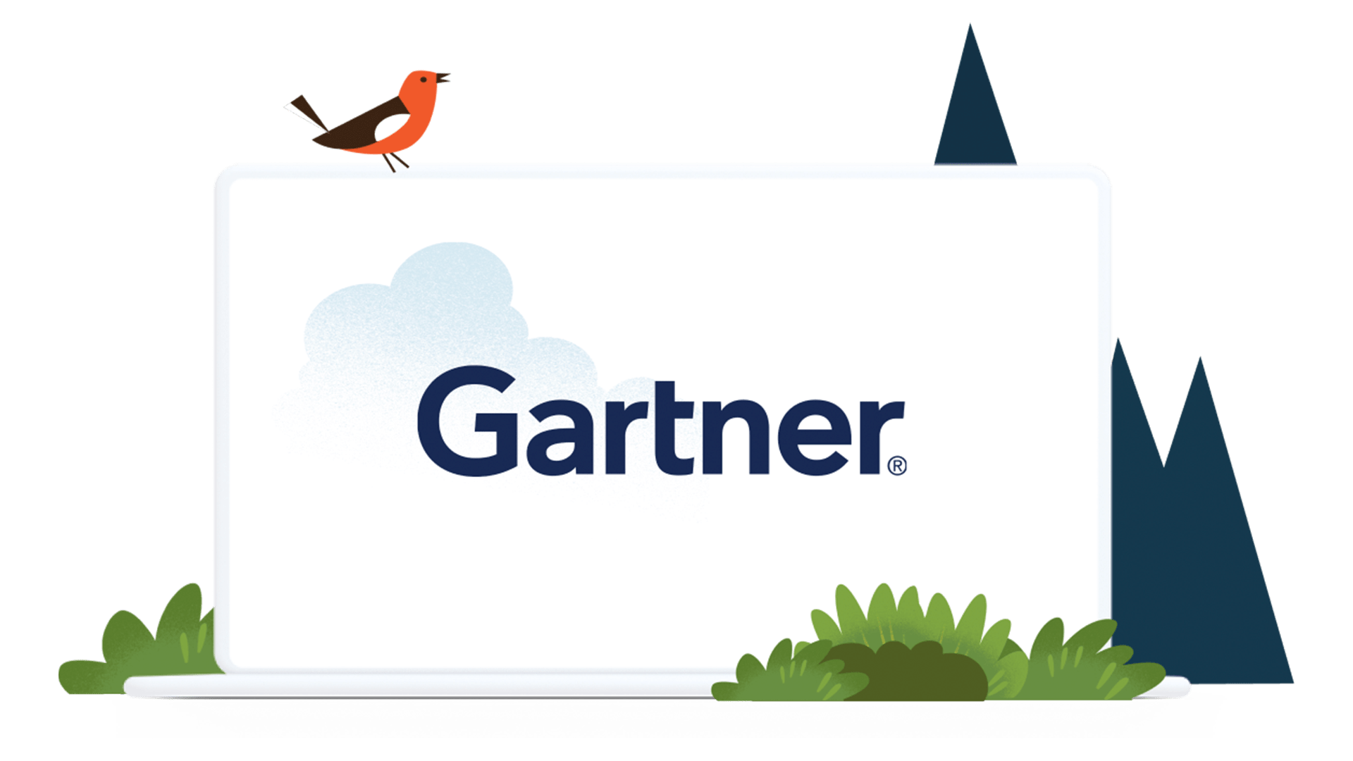 A laptop showing the Gartner logo