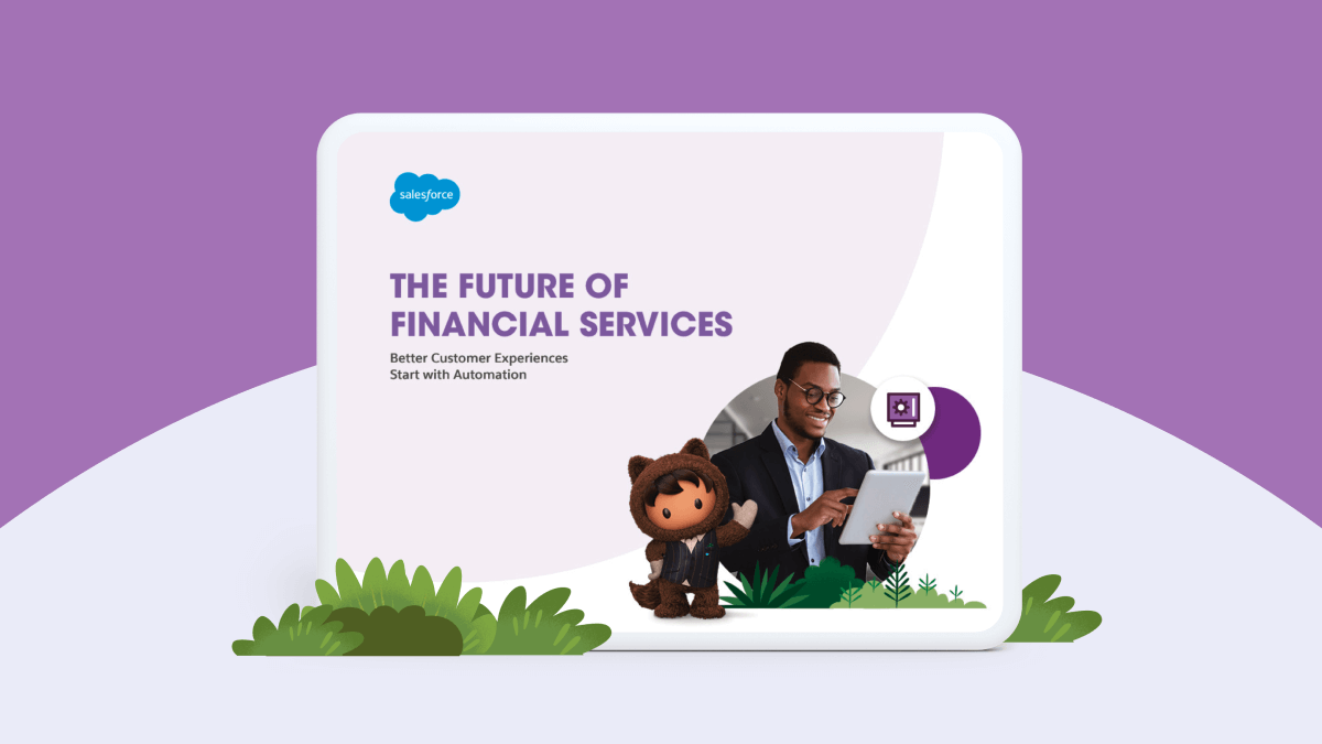 Astro with the cover of the Future of Financial Services Report.