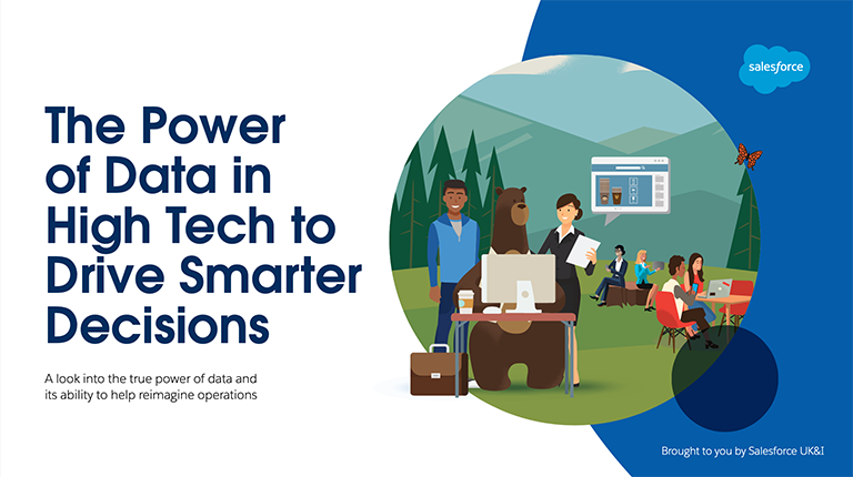 Illustration display of The Power of data in High Tech to drive smarter decisions cover.