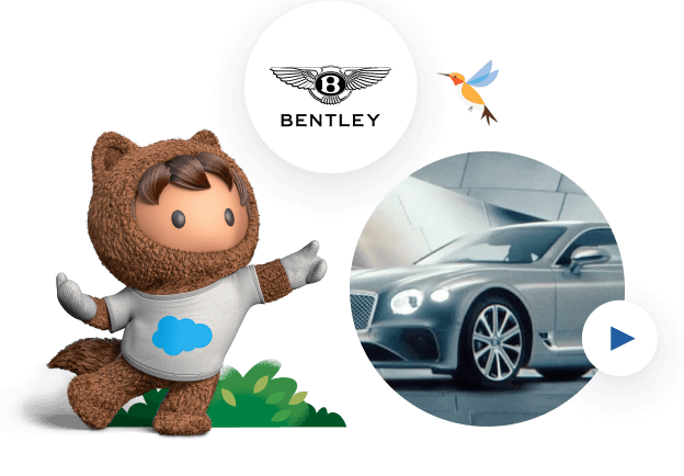 Astro standing next to Bentley's Logo