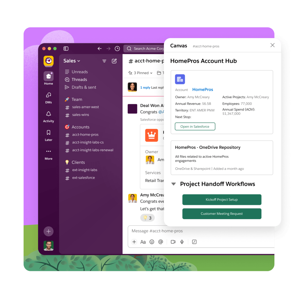 A Slack channel to communicate with the team. 