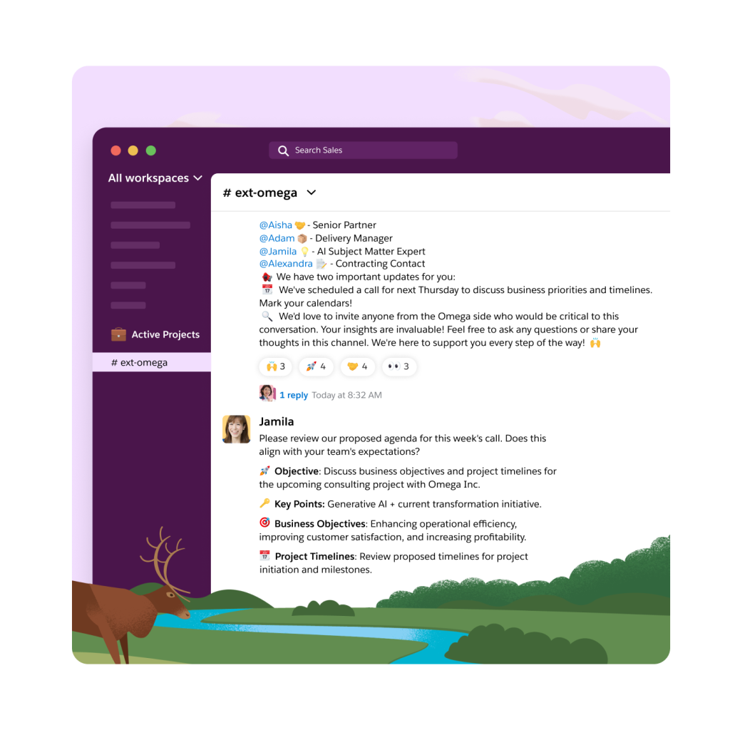 A Slack channel to collaborate live. 