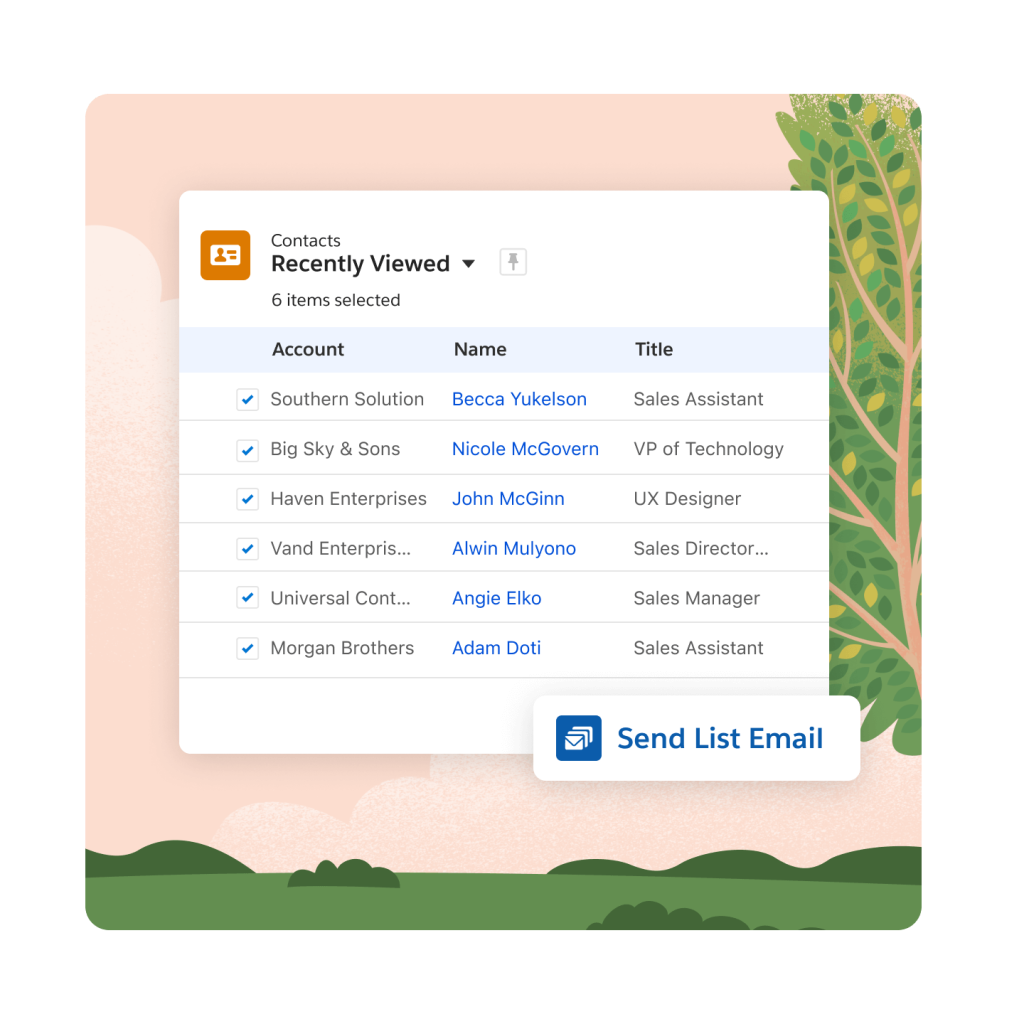 UI showing Send Time Optimization, a Nurture Journey, and Email Performance stats.