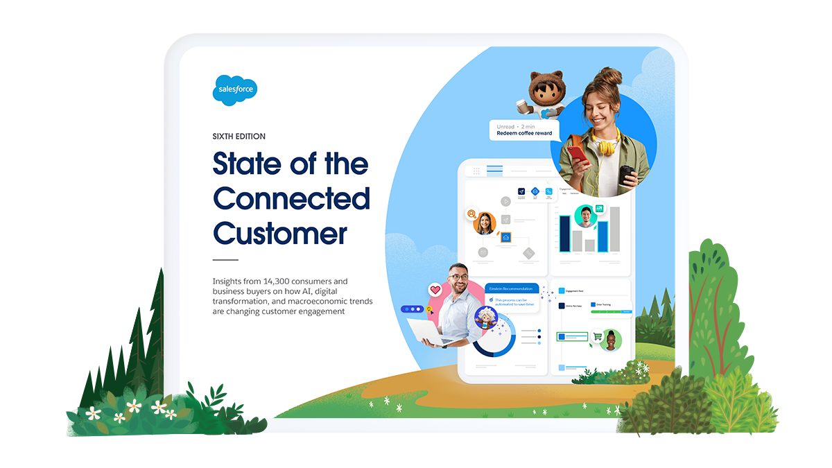 Brandy the Fox next to the cover of the State of Marketing report