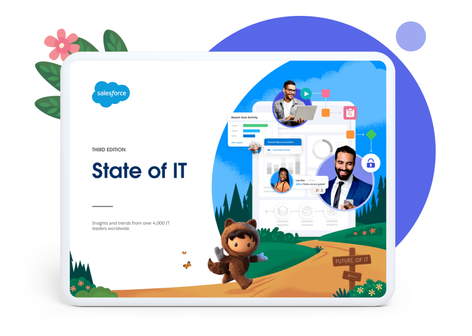 Title slide of the State of IT report, showcasing Salesforce mascot, Astro.
