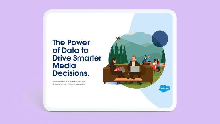Tablet showing "The Power of Data to Drive Smarter Media Decisions"